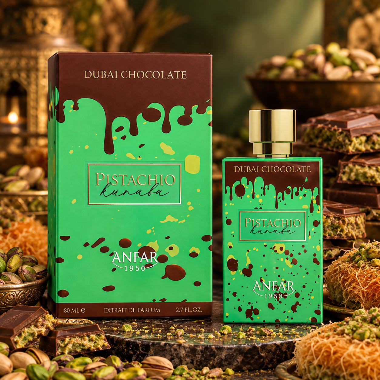 Pistachio Kunafa Dubai Chocolate by Anfar London